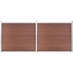 vidaXL Schuttingpanelenset 353x146 cm HKC bruin