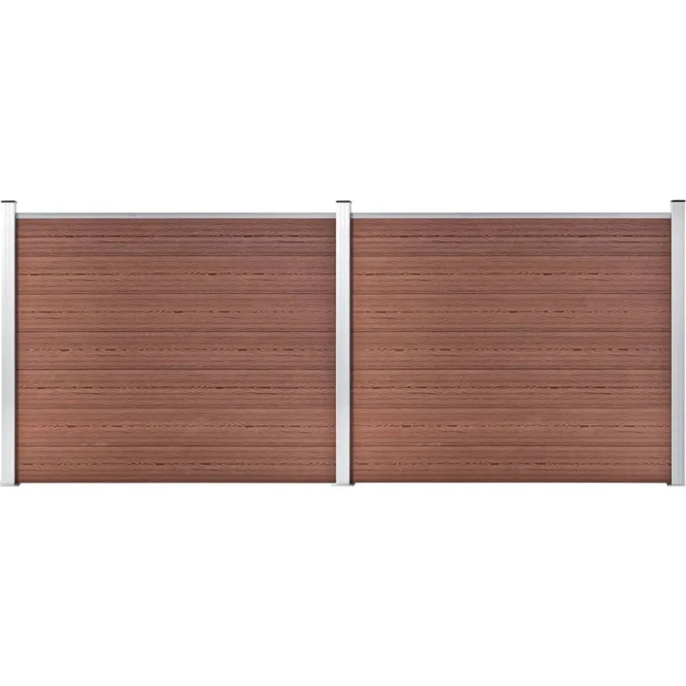 vidaXL Schuttingpanelenset 353x146 cm HKC bruin