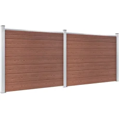 vidaXL Schuttingpanelenset 353x146 cm HKC bruin