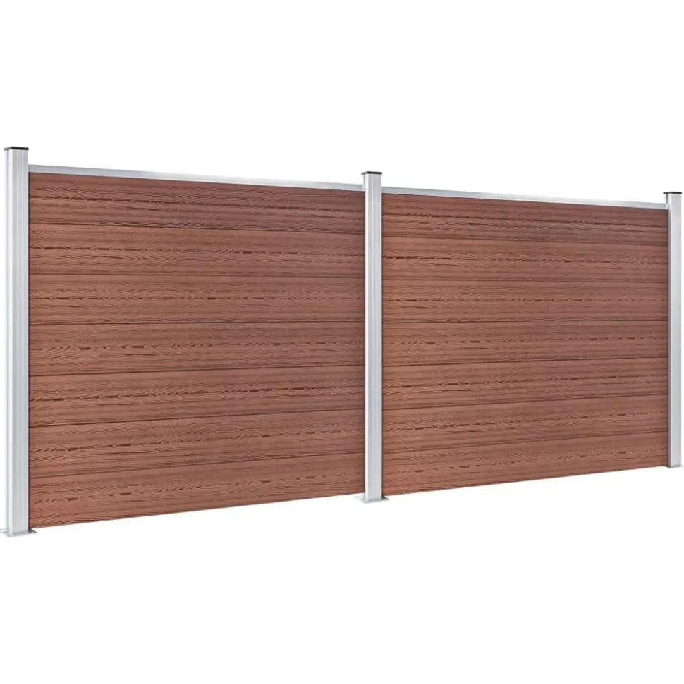vidaXL Schuttingpanelenset 353x146 cm HKC bruin