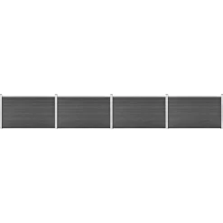 vidaXL Schuttingpanelenset 699x105 cm HKC zwart