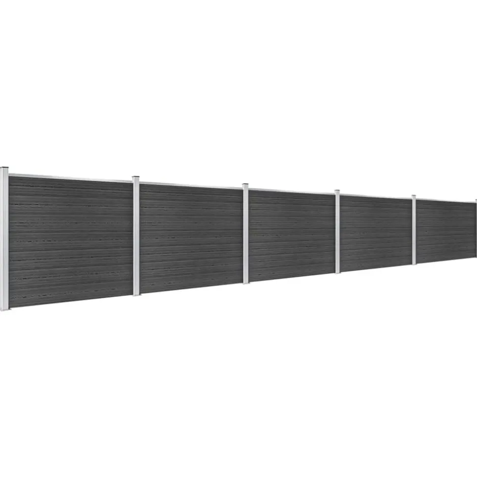 vidaXL Schuttingpanelenset 872x146 cm HKC grijs