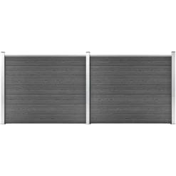 vidaXL Schuttingpanelenset 353x146 cm HKC zwart