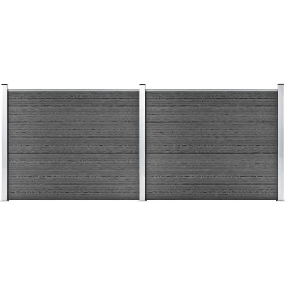 vidaXL Schuttingpanelenset 353x146 cm HKC zwart