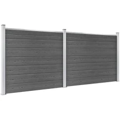 vidaXL Schuttingpanelenset 353x146 cm HKC zwart