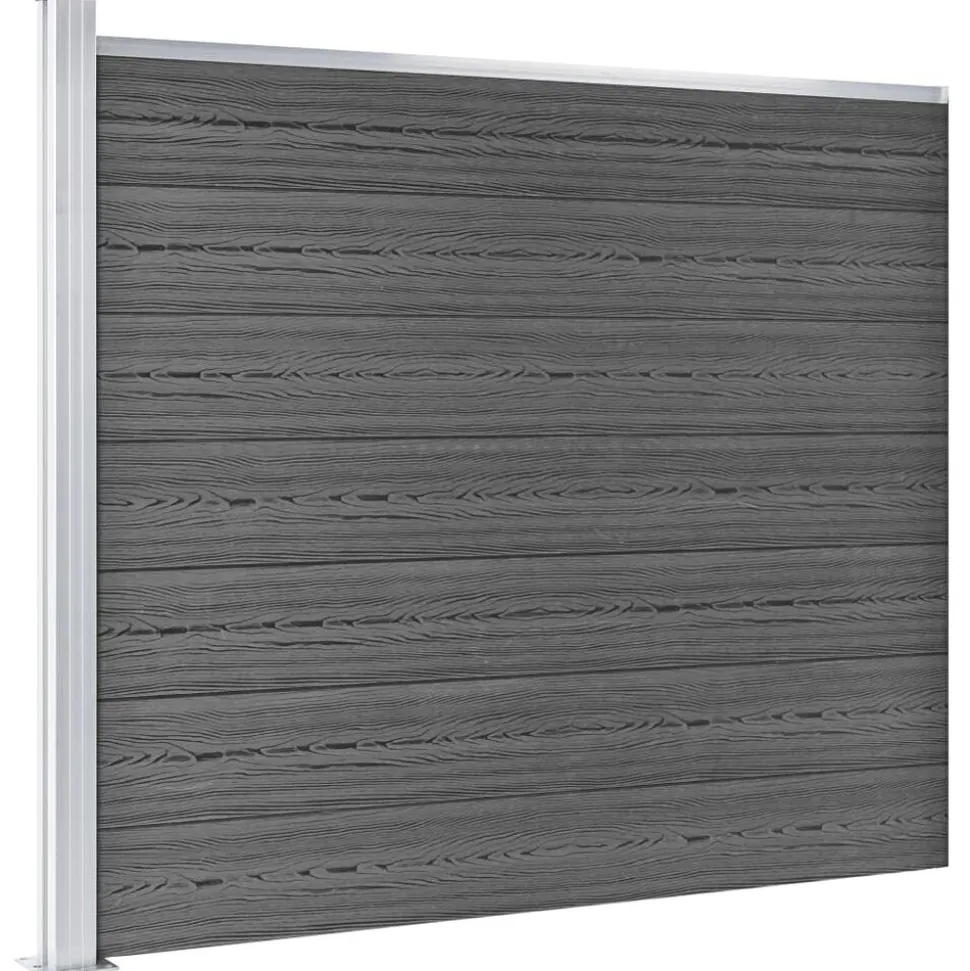 vidaXL Schuttingpanelenset 353x146 cm HKC zwart