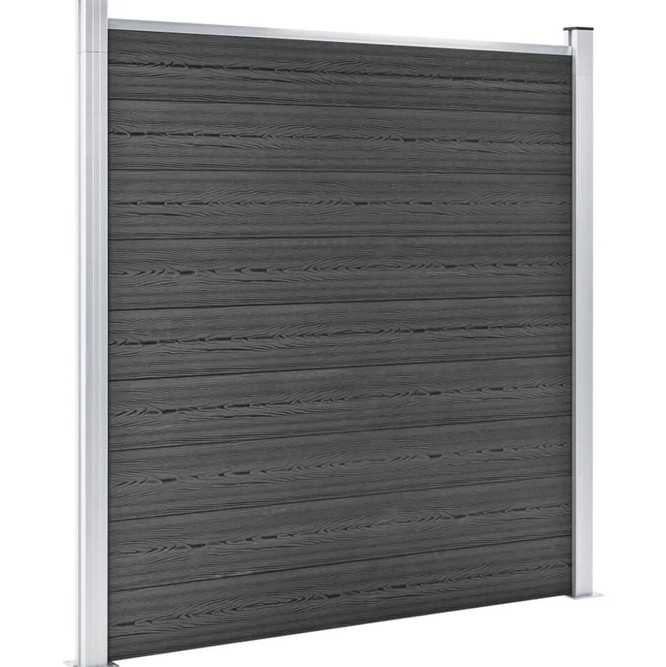 vidaXL Schuttingpanelenset 526x186 cm HKC zwart