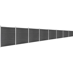 vidaXL Schuttingpanelenset 1391x186 cm HKC zwart