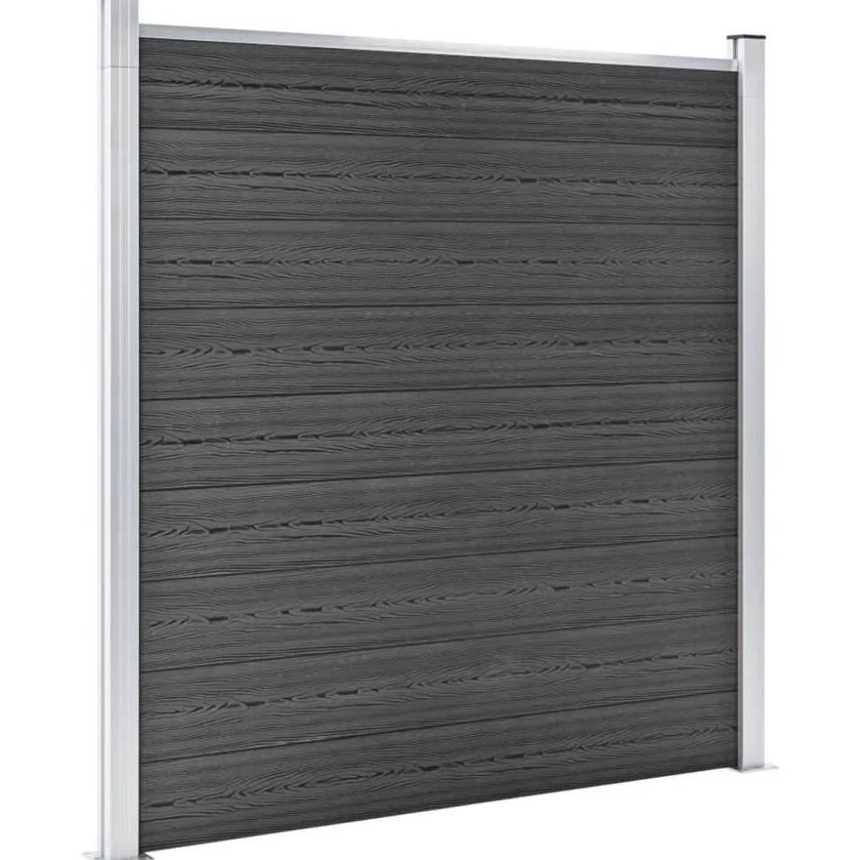 vidaXL Schuttingpanelenset 1391x186 cm HKC zwart