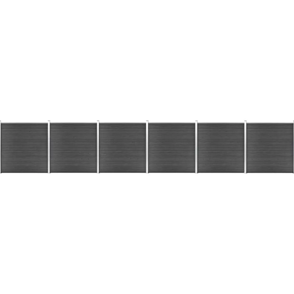 vidaXL Schuttingpanelenset 1045x186 cm HKC zwart