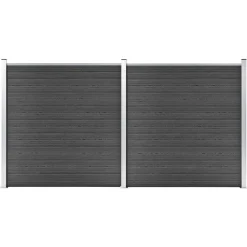 vidaXL Schuttingpanelenset 353x186 cm HKC zwart