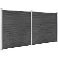 vidaXL Schuttingpanelenset 353x186 cm HKC zwart