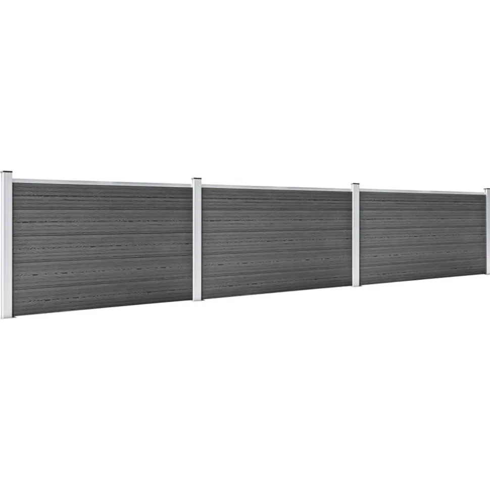 vidaXL Schuttingpanelenset 526x105 cm HKC zwart