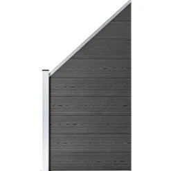 vidaXL Schuttingpanelenset 792x(105-186) cm HKC zwart