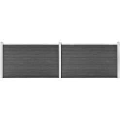 vidaXL Schuttingpanelenset 353x105 cm HKC zwart