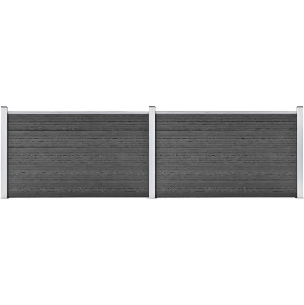 vidaXL Schuttingpanelenset 353x105 cm HKC zwart