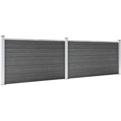 vidaXL Schuttingpanelenset 353x105 cm HKC zwart