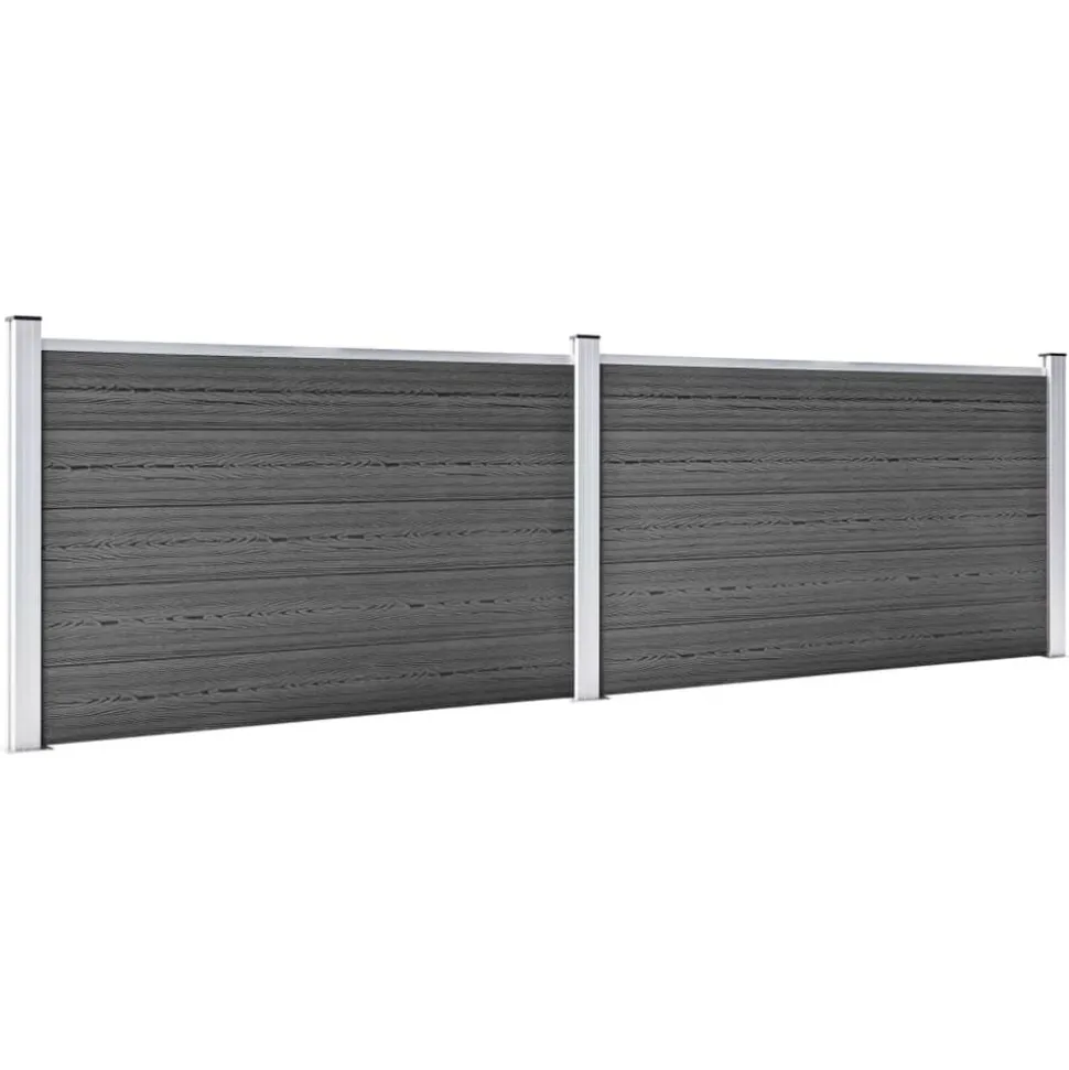 vidaXL Schuttingpanelenset 353x105 cm HKC zwart