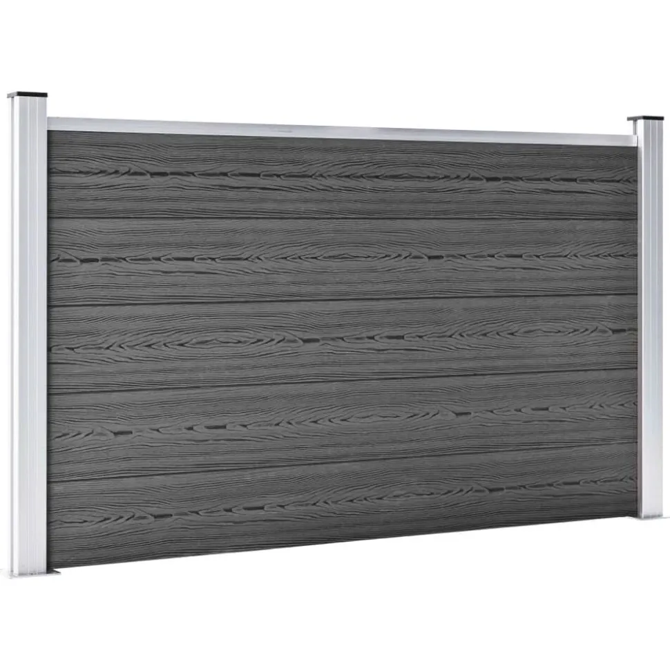vidaXL Schuttingpanelenset 353x105 cm HKC zwart
