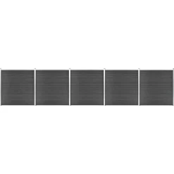 vidaXL Schuttingpanelenset 872x186 cm HKC zwart