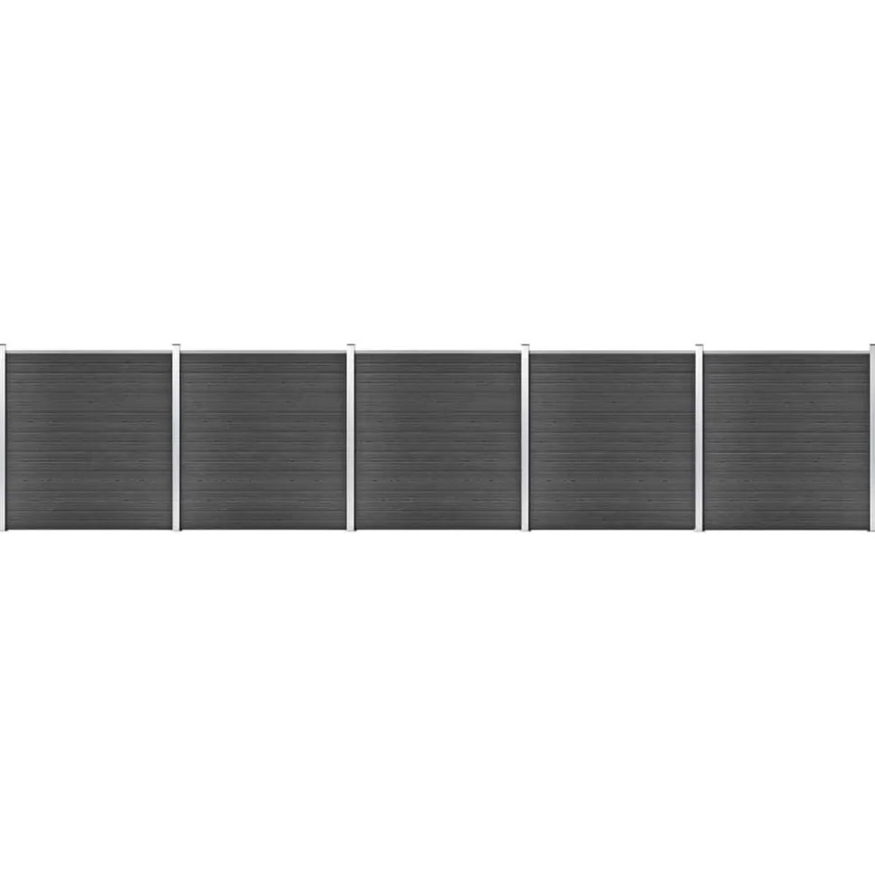 vidaXL Schuttingpanelenset 872x186 cm HKC zwart
