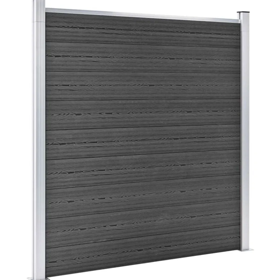 vidaXL Schuttingpanelenset 872x186 cm HKC zwart