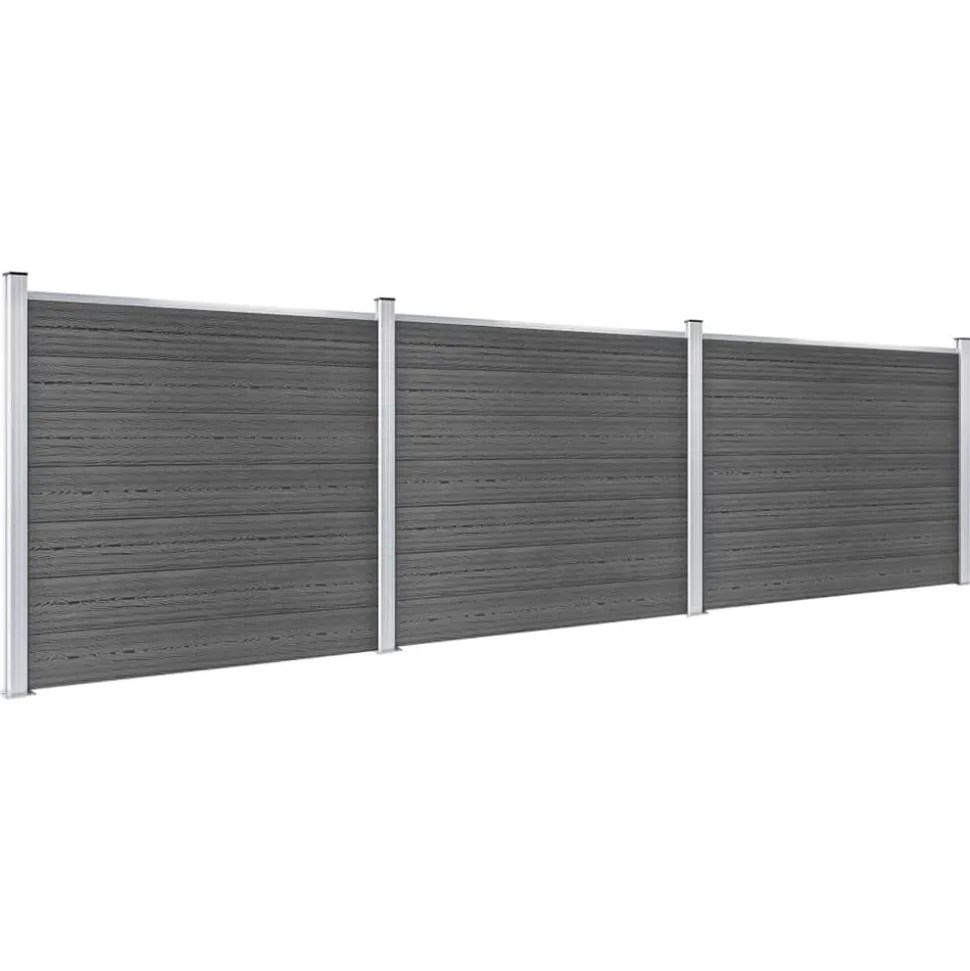 vidaXL Schuttingpanelenset 526x146 cm HKC zwart
