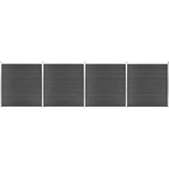 vidaXL Schuttingpanelenset 699x186 cm HKC zwart