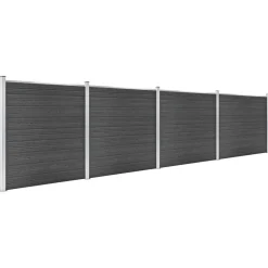 vidaXL Schuttingpanelenset 699x186 cm HKC zwart