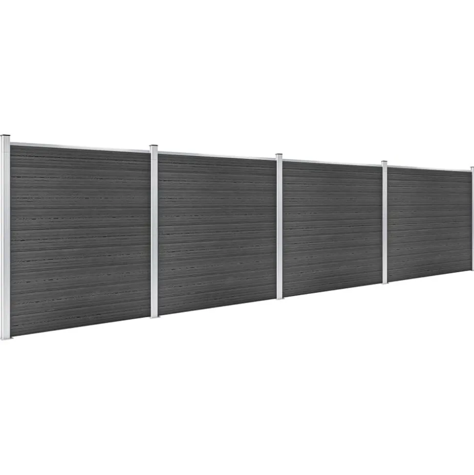 vidaXL Schuttingpanelenset 699x186 cm HKC zwart