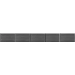 vidaXL Schuttingpanelenset 872x105 cm HKC zwart
