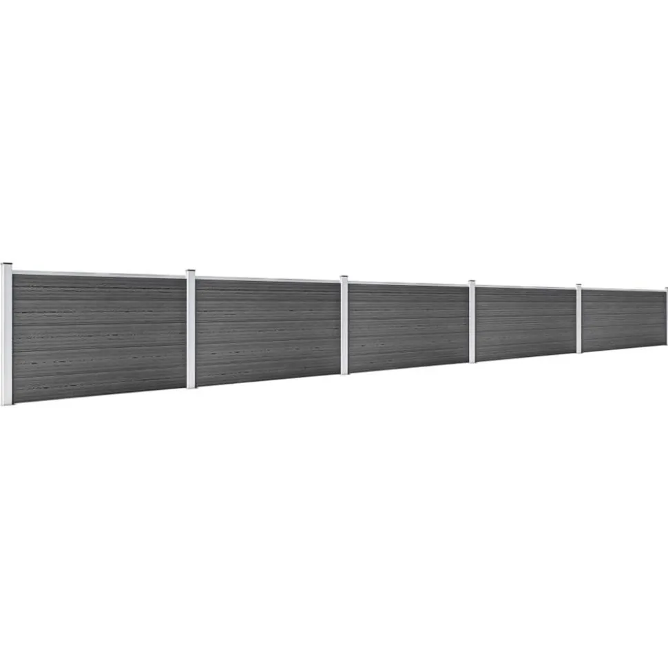 vidaXL Schuttingpanelenset 872x105 cm HKC zwart