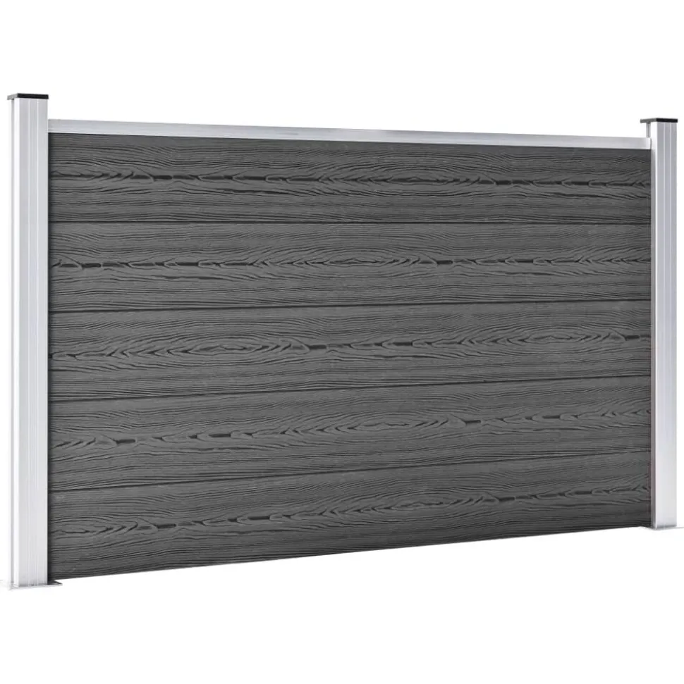vidaXL Schuttingpanelenset 872x105 cm HKC zwart