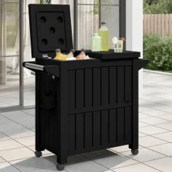 vidaXL Serveerwagen 3-in-1 polypropeen zwart