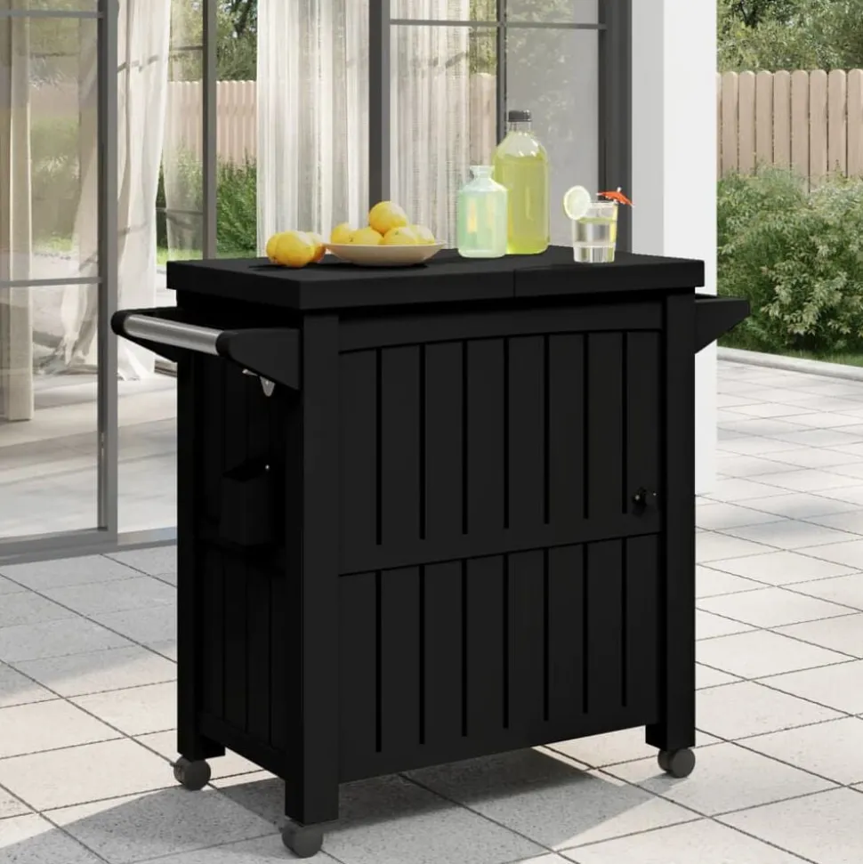 vidaXL Serveerwagen 3-in-1 polypropeen zwart