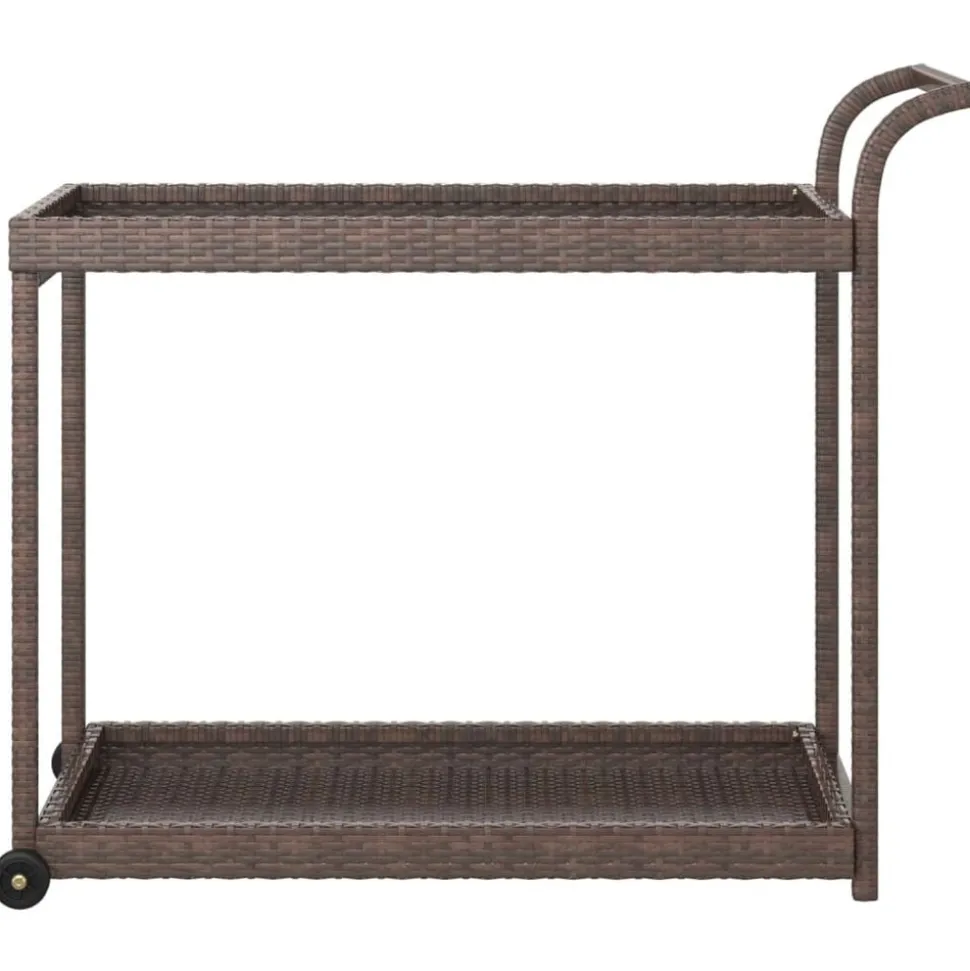 vidaXL Serveerwagen 100x45x83 cm poly rattan bruin