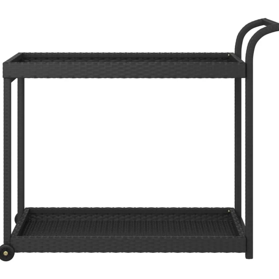 vidaXL Serveerwagen 100x45x83 cm poly rattan zwart