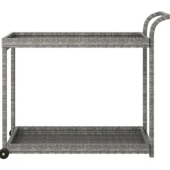 vidaXL Serveerwagen 100x45x83 cm poly rattan grijs