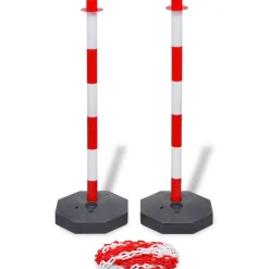vidaXL Set van 4 kettingpalen en 2 kunststof kettingen van 10 m