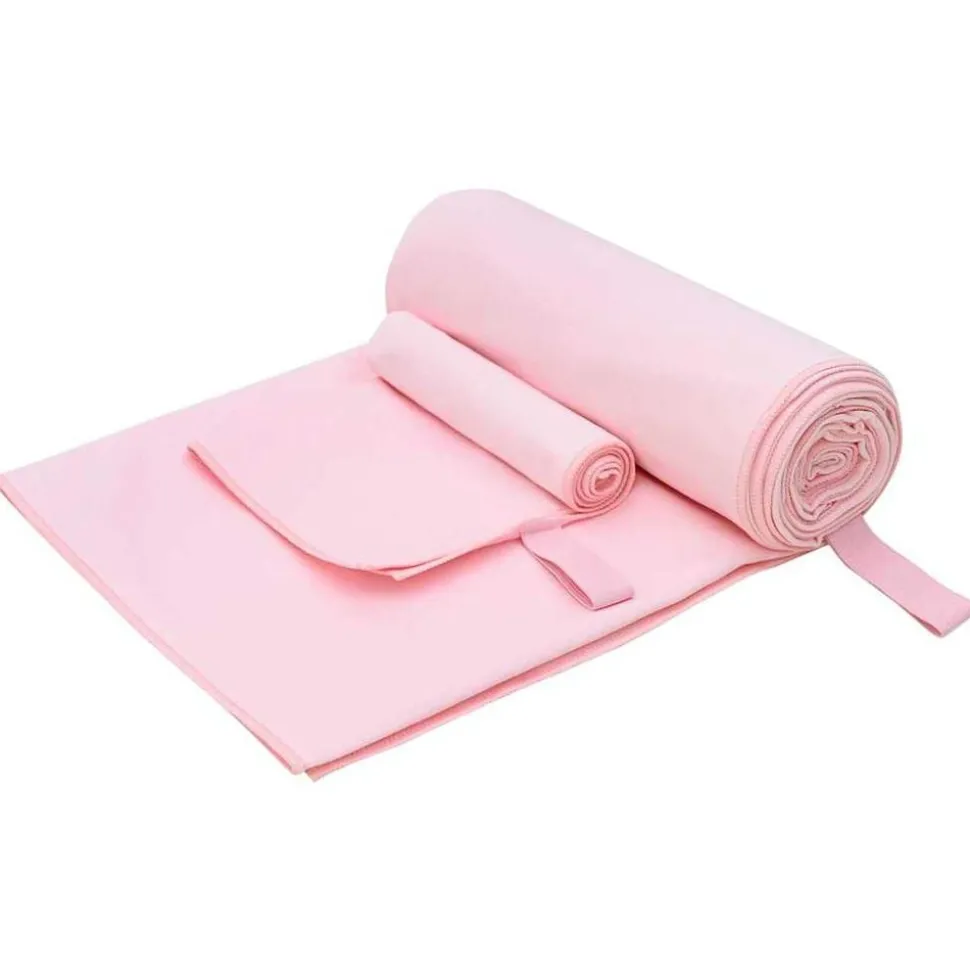 vidaXL Set van Sporthanddoeken 2 pcs Roze Stof