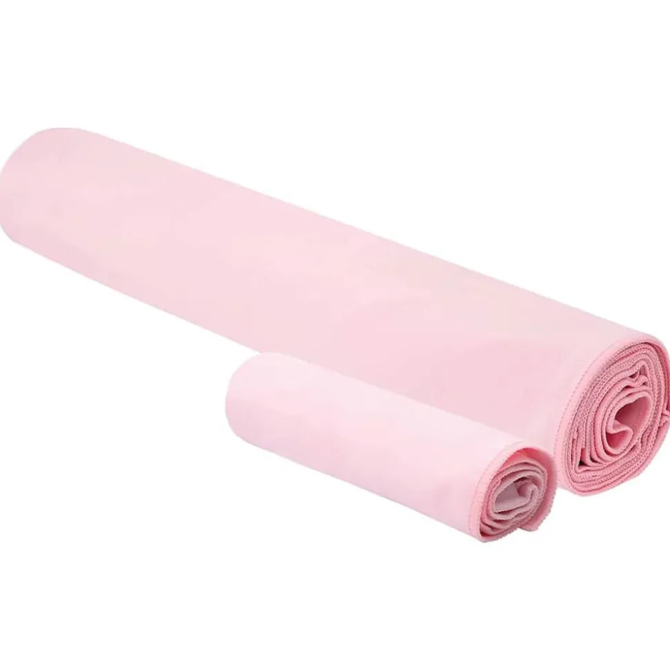 vidaXL Set van Sporthanddoeken 2 pcs Roze Stof