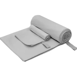 vidaXL Set van Sporthanddoeken 2 pcs Grijs Stof