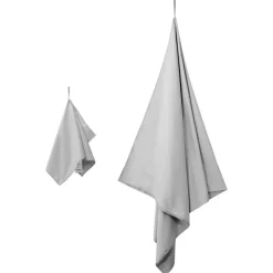 vidaXL Set van Sporthanddoeken 2 pcs Grijs Stof