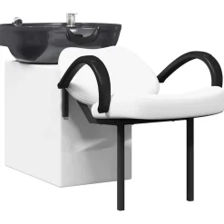 vidaXL Shampoo Stoel Wit en zwart 136 x 60 x 92 cm PVC