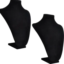 vidaXL Sieradenhouder voor ketting 23x11,5x30 cm zwart 2 st
