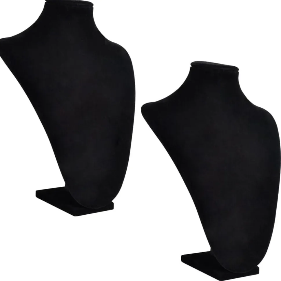 vidaXL Sieradenhouder voor ketting 23x11,5x30 cm zwart 2 st