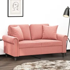 vidaXL Sierkussens 2 st 40x40 cm fluweel roze