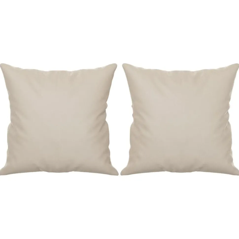 vidaXL Sierkussens 2 st 40x40 cm microvezelstof crèmekleurig
