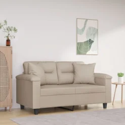 vidaXL Sierkussens 2 st 40x40 cm microvezelstof crèmekleurig