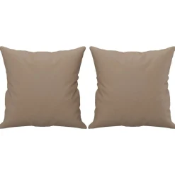 vidaXL Sierkussens 2 st 40x40 cm kunstleer cappuccino